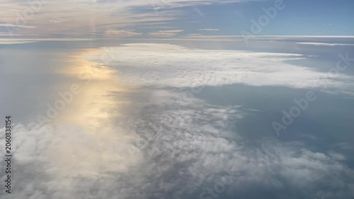 The view of the clouds from the plane