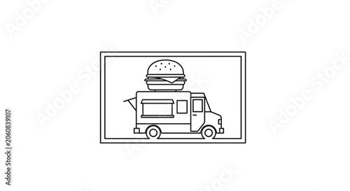 Food Truck with Giant Burger Icon