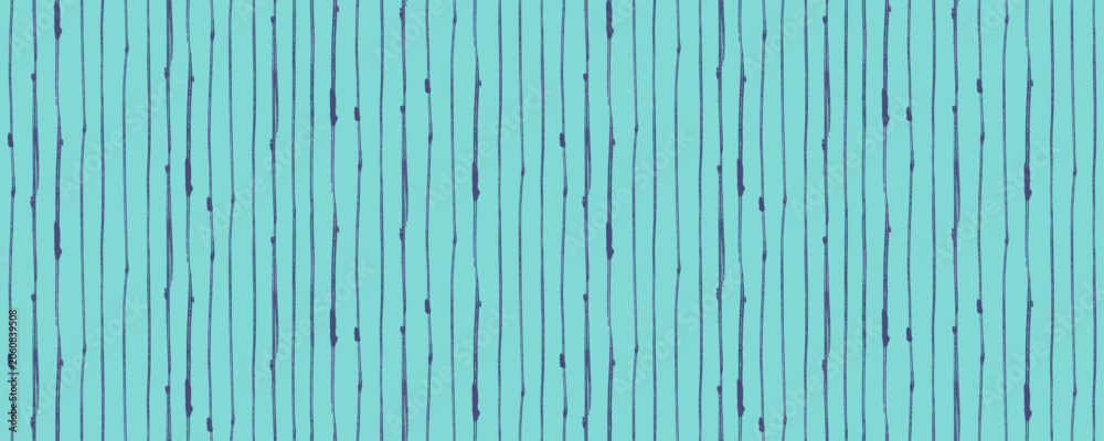 Fototapeta premium Blue vertical striped seamless pattern. Hand drawn thin doodle uneven lines and stripes wallpaper. Sketch marker organic scribble print wallpaper. Abstract summer watercolor lines print.