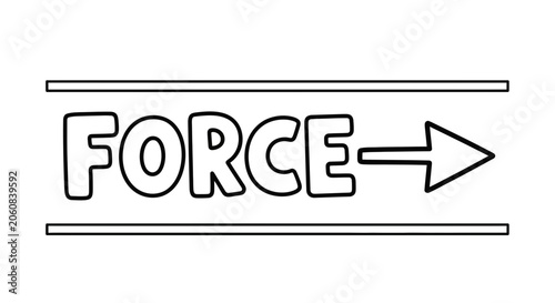 Force Arrow Icon with Text, Vector Illustration