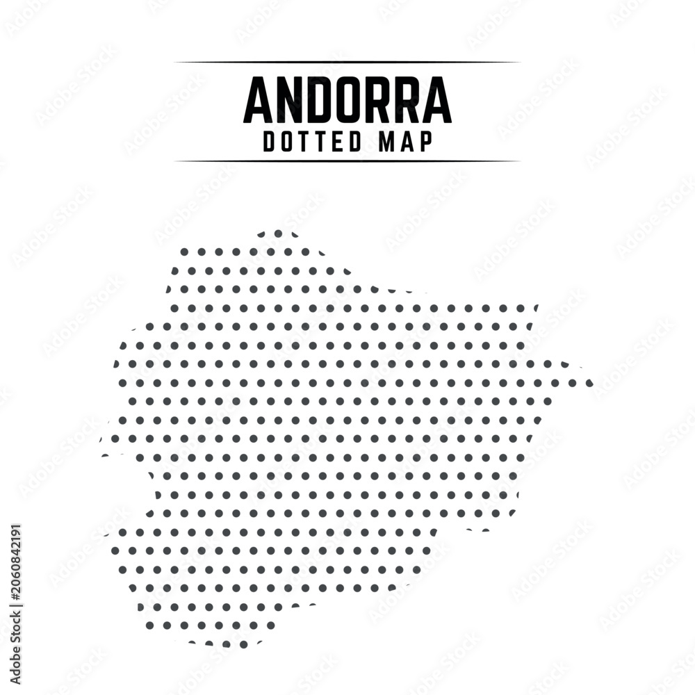 Fototapeta premium Andorra dotted map illustration minimalist vector graphic 