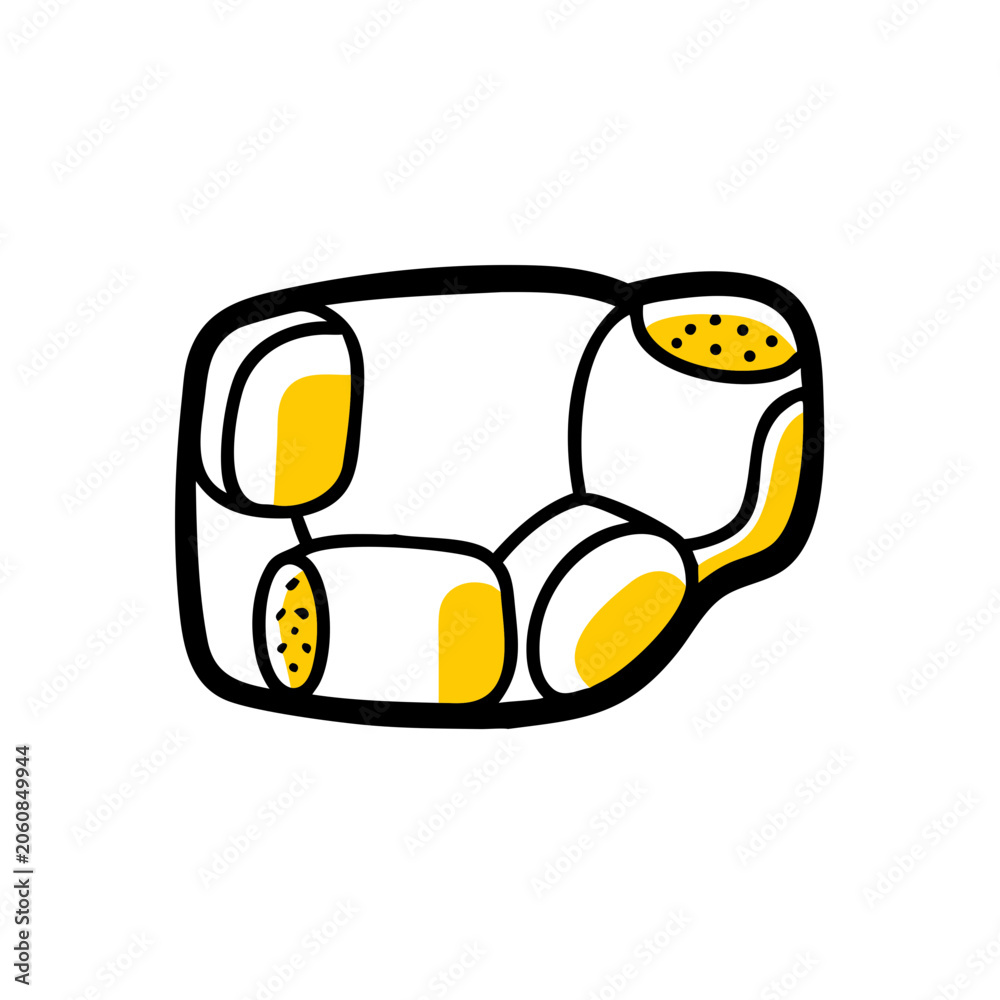 Fototapeta premium Minimalist hand-drawn illustration of a modern abstract couch design.