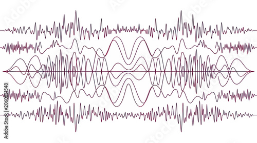 Fotografía Audio Sound Wave Frequency Vector Set
