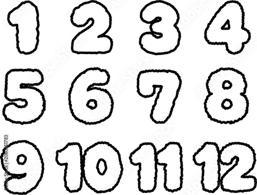 set of funny cartoon numbers