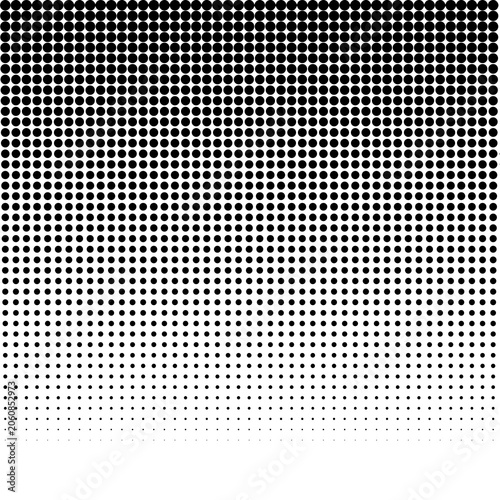 Schilderij op canvas Abstract black and white halftone pattern background with fading dots pattern