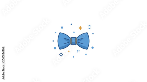 Minimalist Blue Bow Tie Vector Icon