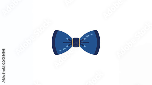 Minimalist Blue Bow Tie Icon Vector Illustration