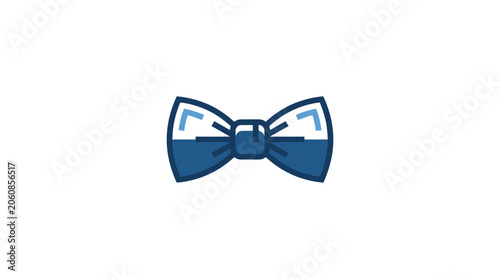 Minimalist Blue Bow Tie Vector Icon