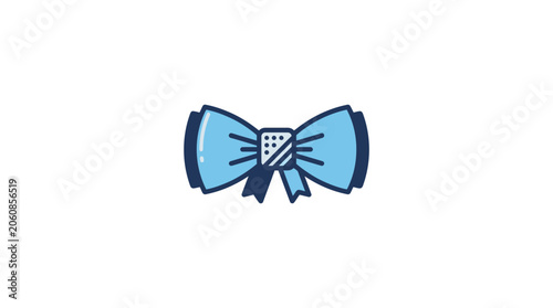 Minimalist Blue Bow Tie Vector Icon