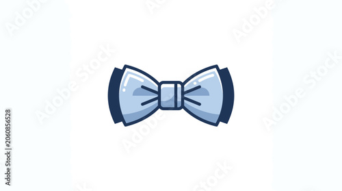 Minimalist Blue Bow Tie Vector Illustration