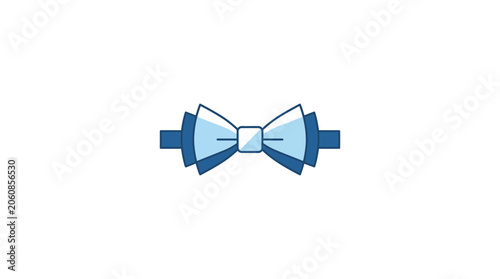 Minimalist Blue Bow Tie Vector Illustration