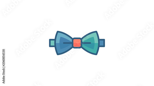 Minimalist Blue Bow Tie Vector Illustration