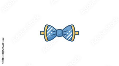 Minimalist Blue Bow Tie Vector Illustration