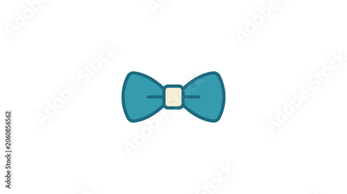 Minimalist Blue Bow Tie Vector Illustration