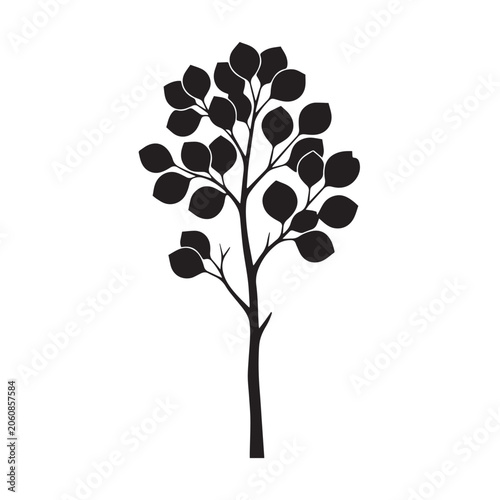 tree with leaves vector illustration