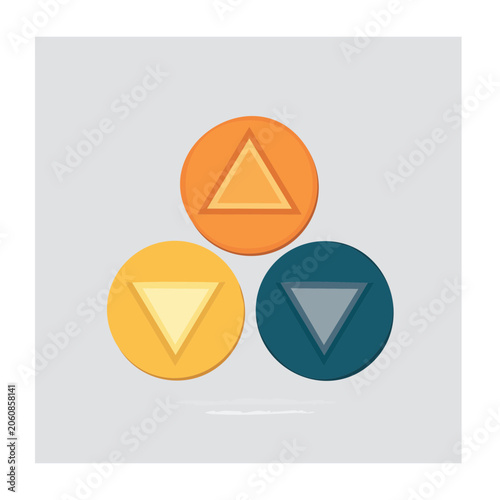 Colorful geometric triangle icons in flat design