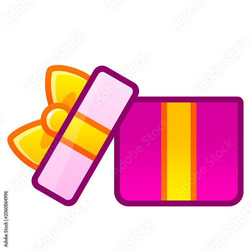 opening pink gift box with ribbon	
