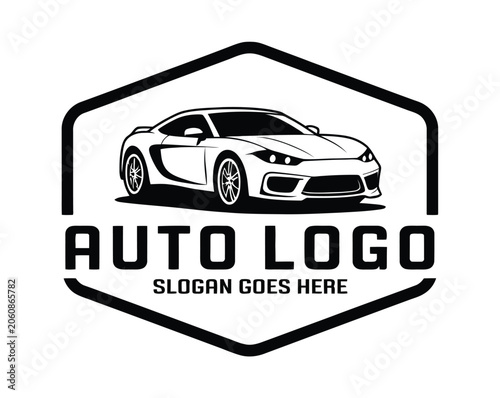 Obraz na płótnie Automotive car logo template, professional vehicle emblem design for transportation companies dealerships garages and auto branding