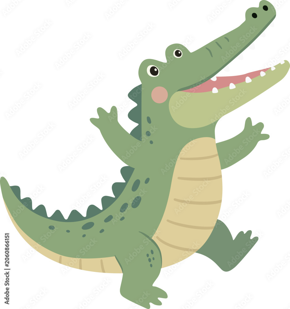 Fototapeta premium Happy Cartoon Alligator Illustration