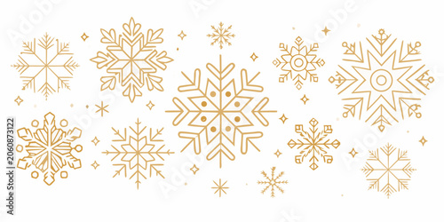 Foto Golden Snowflake Pattern On White Background A Delicate Winter Ornamental Design