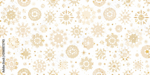 Foto Golden snowflake pattern on a white background a repeating design for winter hol
