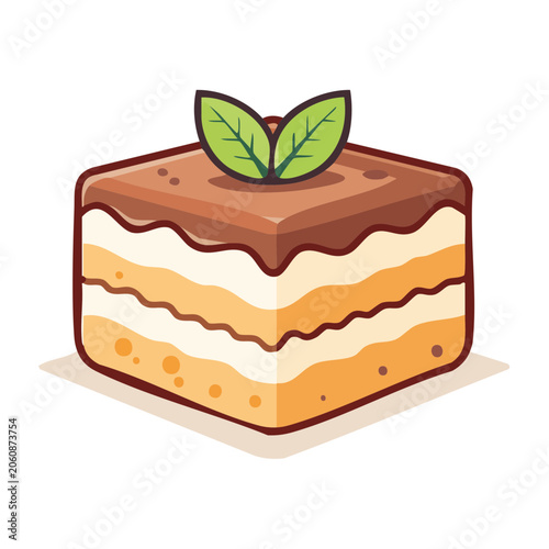 Flat design 3D gift box with plant