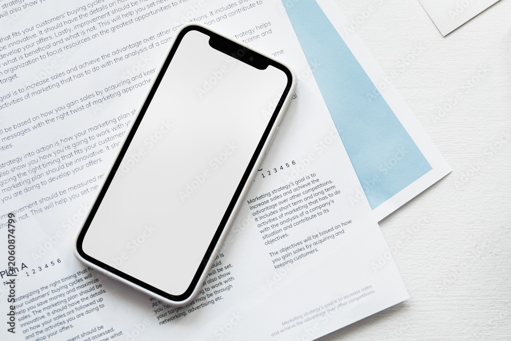 Fototapeta premium Mobile phone with blank screen