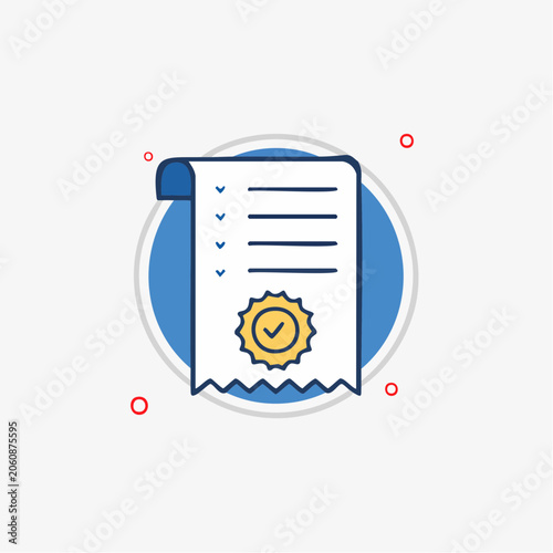 Certificate or Document with Checkmark Icon