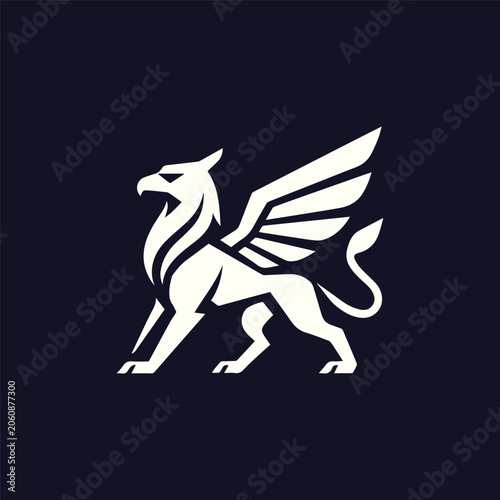 Schilderij op canvas Geometric Gryphon Logo