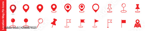 Foto Location map pin icons set