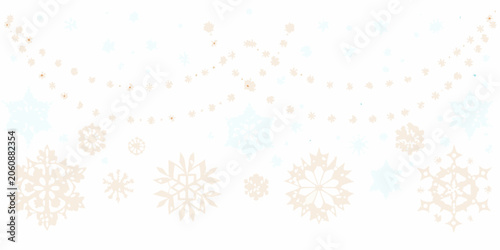 Canvas-taulu Delicate snowflake and garland pattern on a white background a winter themed des
