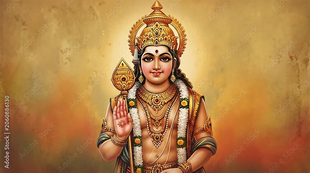 Fototapeta premium Lord Murugan God of War Victory and Spiritual Strength