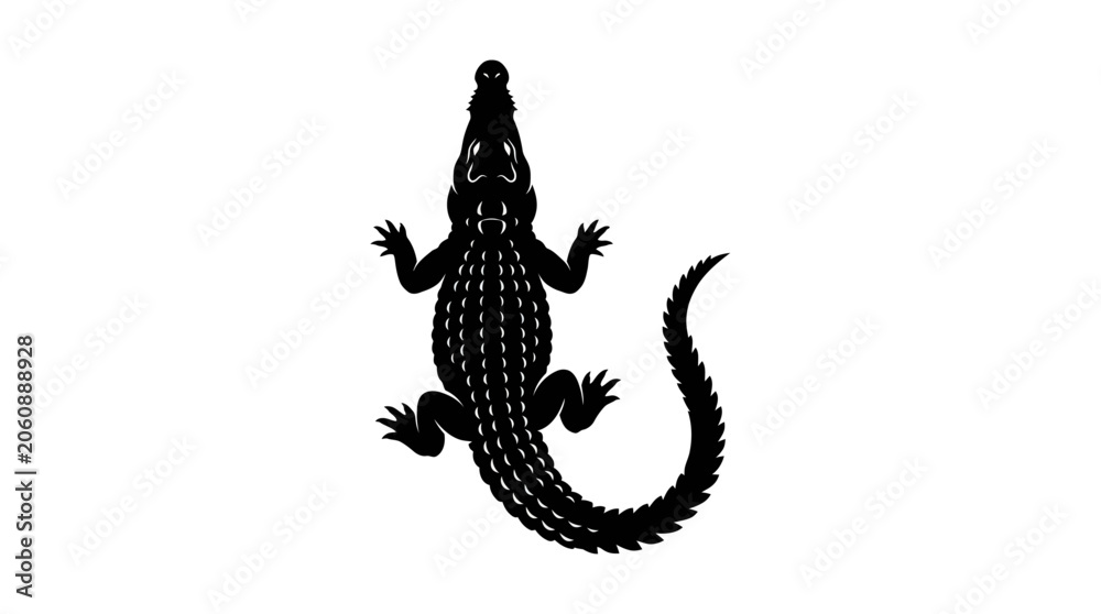 Fototapeta premium Alligator Silhouette Vector Illustration