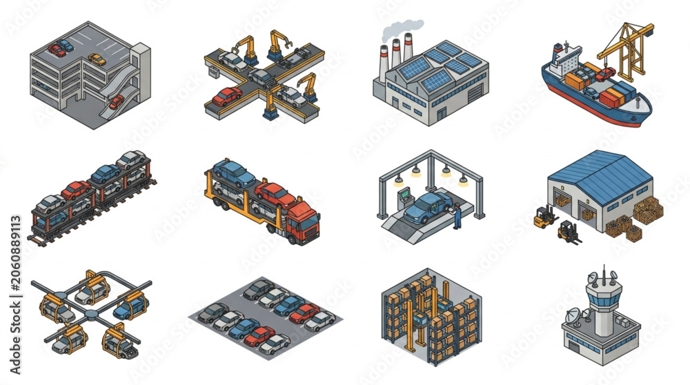 Fototapeta premium Lego Industrial Construction Set Models.