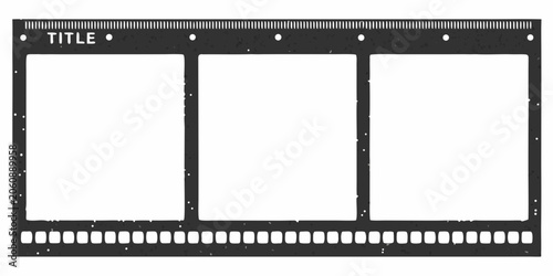 Film Strip Frame With Four Rectangular Frames Black And White