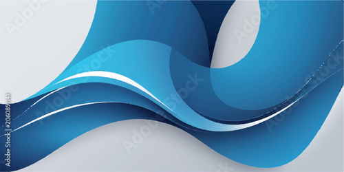 Abstract Blue Wave Background with Flowing Light Curves and Modern Digital Design