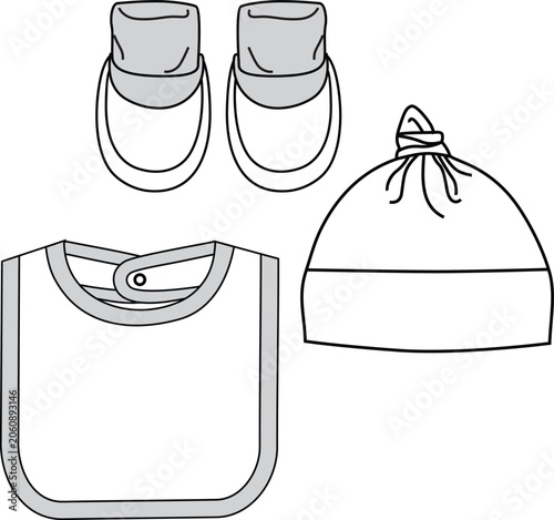 Bibs & Caps-Booties print illustrations design
