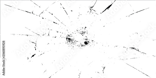 Bild auf Leinwand Vector illustration of shattered glass or broken screen with cracks and shards o