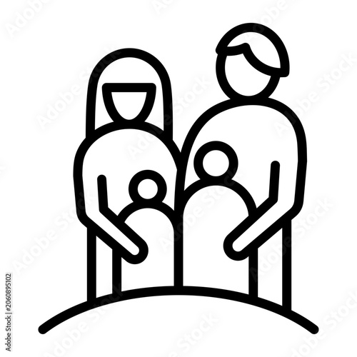 Fotografie Family  Icon - Black Outline