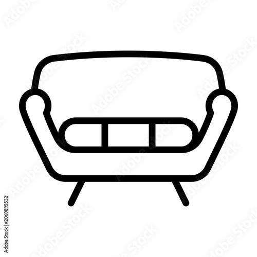 Obraz na plátně Sofa  Icon - Black Outline