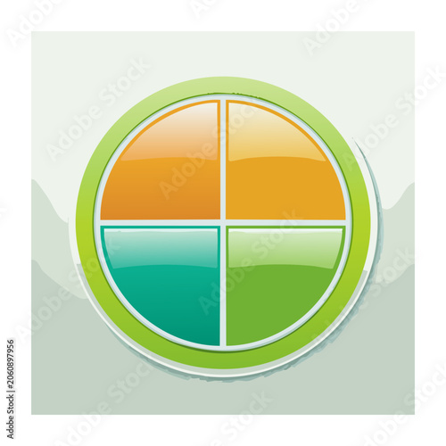 Colorful four-segment pie chart icon