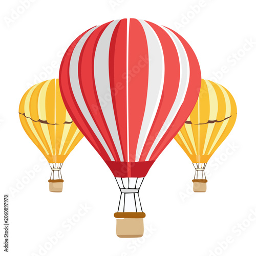Colorful Hot Air Balloons in Flat Design