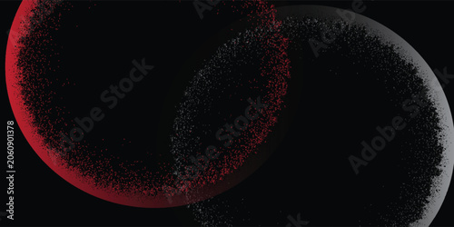 Circular splash of halftones and grunge abstract. Abstract and irregular shape consisting of halftone dots.