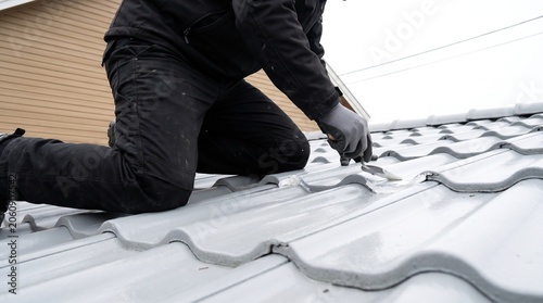 businessman on the roof