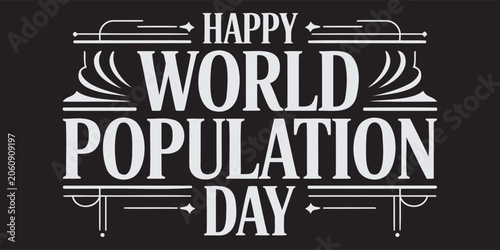 World Population Day Retro Typography Vector Poster