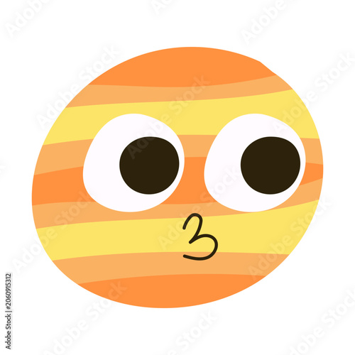 Adorable Cartoon Planet and Sun Characters with Expressive Faces for Educational Space Themes