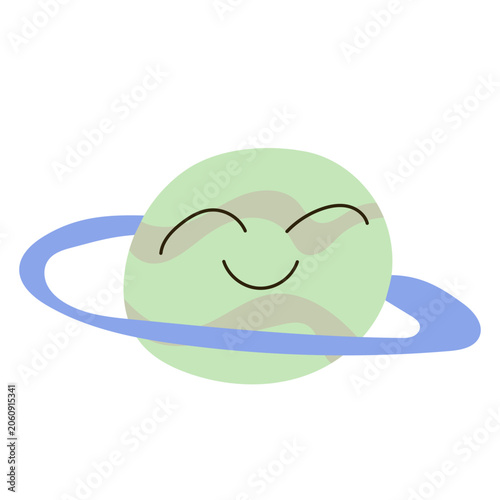 Adorable Cartoon Planet and Sun Characters with Expressive Faces for Educational Space Themes