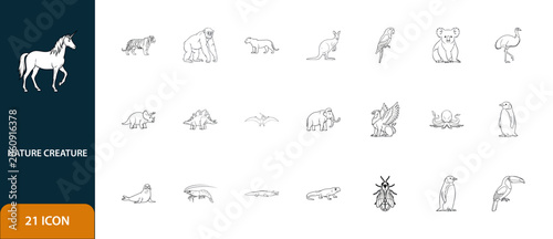 Nature Creature Animal Icon Set