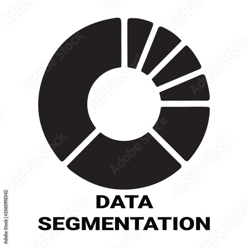 Data segmentation pie chart graphic icon with sections