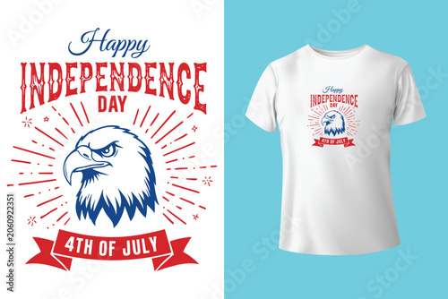 Fotografía 4 th julay independence day t shirt design.